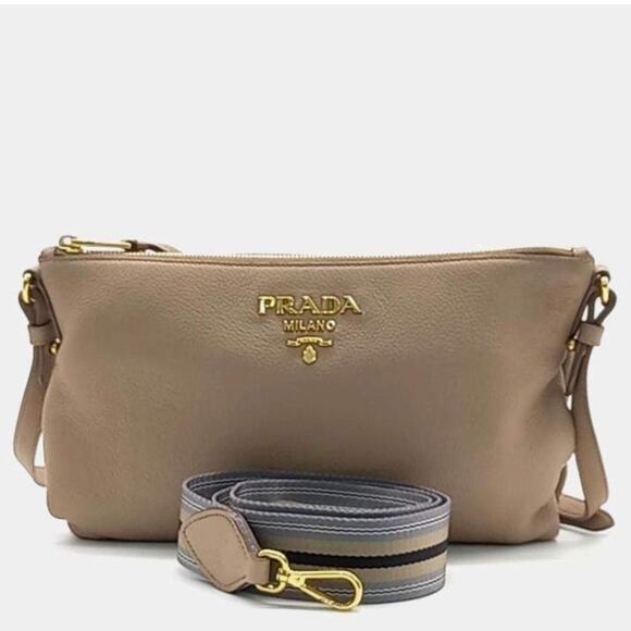 Prada Vitello Dino Crossbody Bag with two straps - Picture 11 of 11
